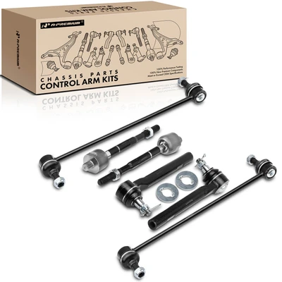 6 Pcs Front Stabilizer Sway Bar Link & Tie Rod End