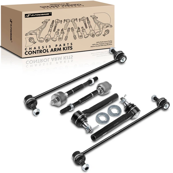 A Set of 6 Sway Bar Link and Tie Rod End Kit Front Side A-Premium APCA2064
