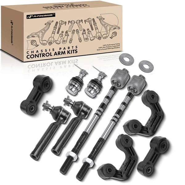 A Set of 10 Ball Joint Sway Bar Link and Tie Rod End Kit Front & Rear A-Premium APCA2069
