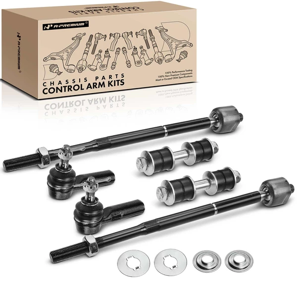A Set of 6 Sway Bar Link and Tie Rod End Kit Front Side A-Premium APCA2074
