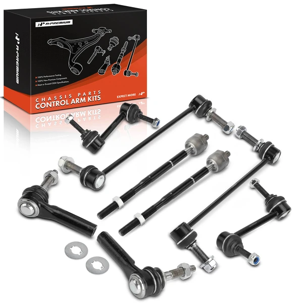 A Set of 8 Tie Rod End and Sway Bar Link Kit Front & Rear A-Premium APCA2081