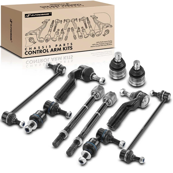 A Set of 10 Ball Joint Sway Bar Link and Tie Rod End Kit Front & Rear A-Premium APCA2093