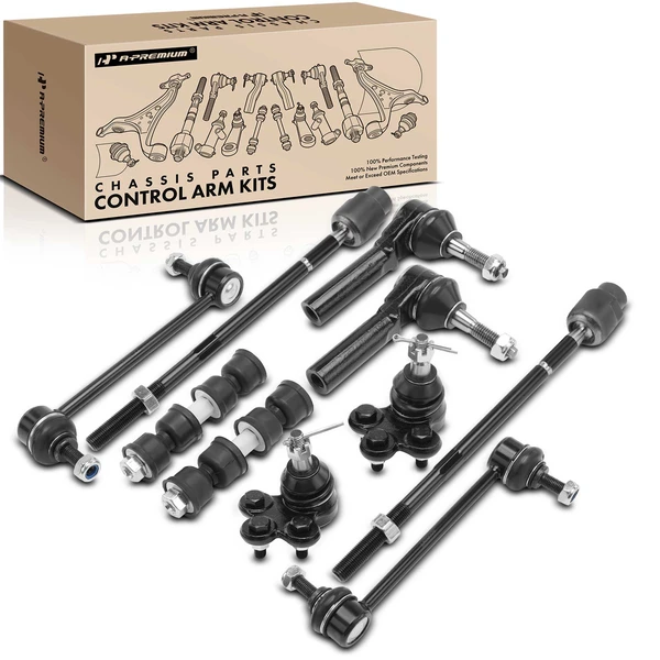 2014-2016 Chevrolet Impala Limited A Set of 10 Ball Joint Sway Bar Link and Tie Rod End Kit Front & Rear A-Premium APCA2095