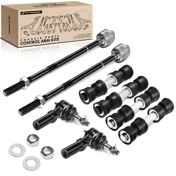 A Set of 8 Sway Bar Link and Tie Rod End Kit Front & Rear A-Premium APCA2097