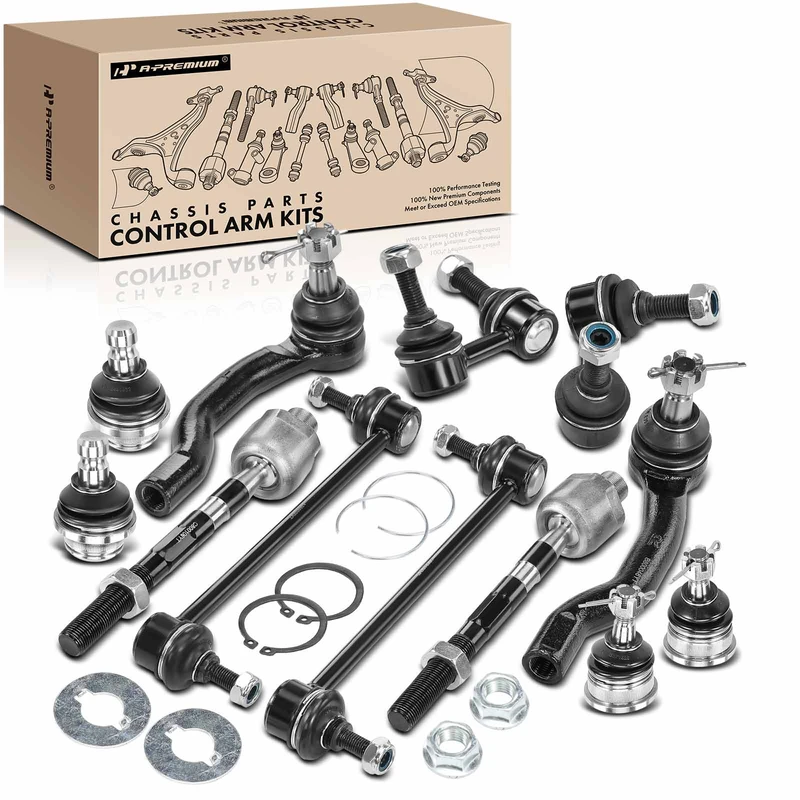 A Set of 12 Ball Joint Sway Bar Link and Tie Rod End Kit Front Side A-Premium APCA2099