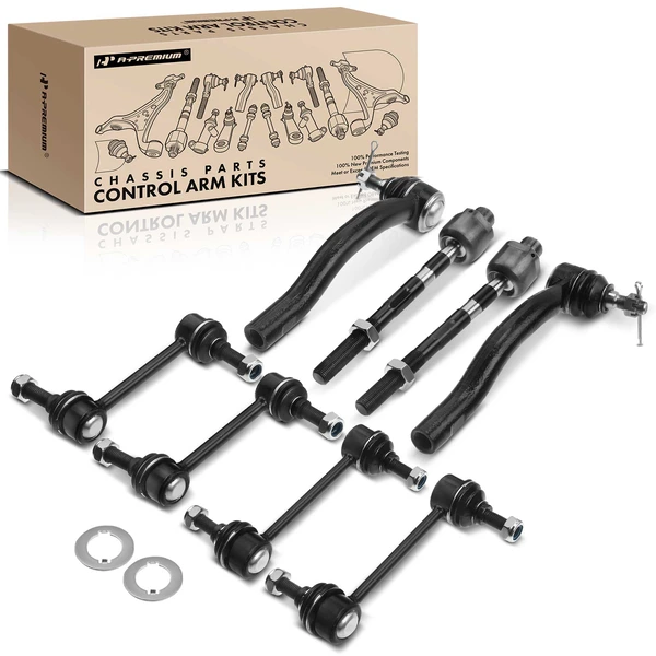 A Set of 8 Sway Bar Link and Tie Rod End Kit Front & Rear A-Premium APCA2112