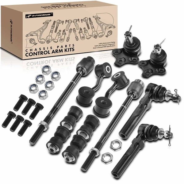 A Set of 10 Ball Joint Sway Bar Link and Tie Rod End Kit Front & Rear A-Premium APCA2116