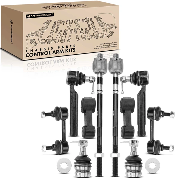 A Set of 10 Ball Joint Sway Bar Link and Tie Rod End Kit Front & Rear A-Premium APCA2118