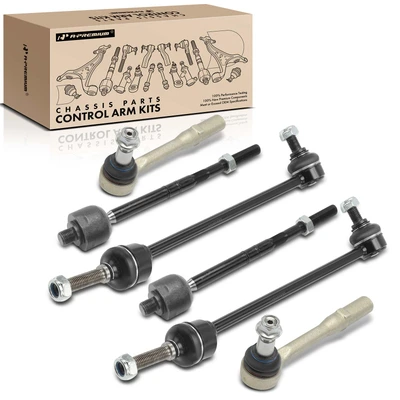 6 Pcs Front Sway Bar Links Inner & Outer Tie Rod Ends