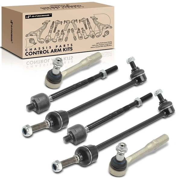 2010-2013 Mercedes-Benz S400 A Set of 6 Sway Bar Link and Tie Rod End Kit Front Side A-Premium APCA2122