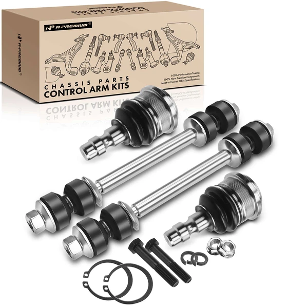 A Set of 4 Ball Joint and Sway Bar Link Kit Front Side A-Premium APCA2131