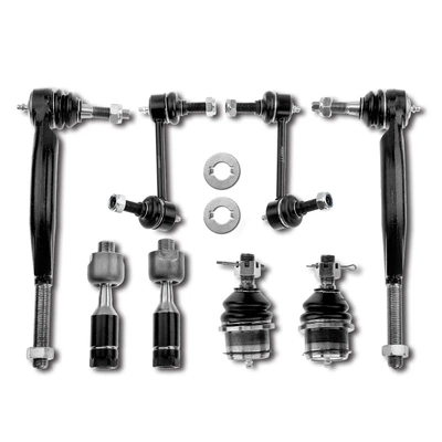 8 Pcs Front & Rear Sway Bar End Link & Tie Rod End & Ball Joint Kit