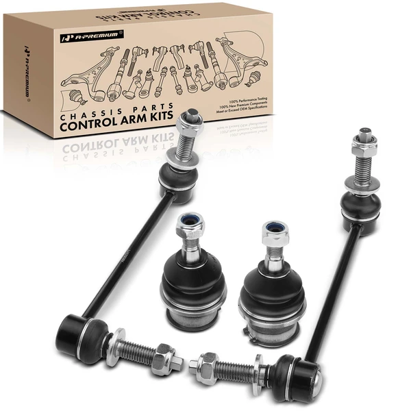 2008-2019 Dodge Challenger A Set of 4 Ball Joint and Sway Bar Link Kit Front Side A-Premium APCA2658