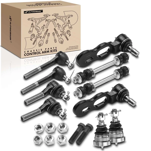 A Set of 10 Ball Joint Sway Bar Link and Tie Rod End Kit Front & Rear A-Premium APCA2663