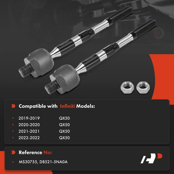 2 Pcs Front Inner Tie Rod End for INFINITI QX50 2019-2022 Sport Utility