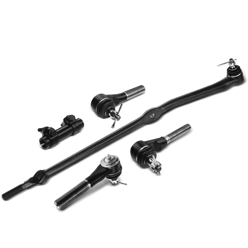 5 Pcs Steering Drag Link Adjusting Sleeve & Tie Rod End for Jeep TJ Wrangler 4WD