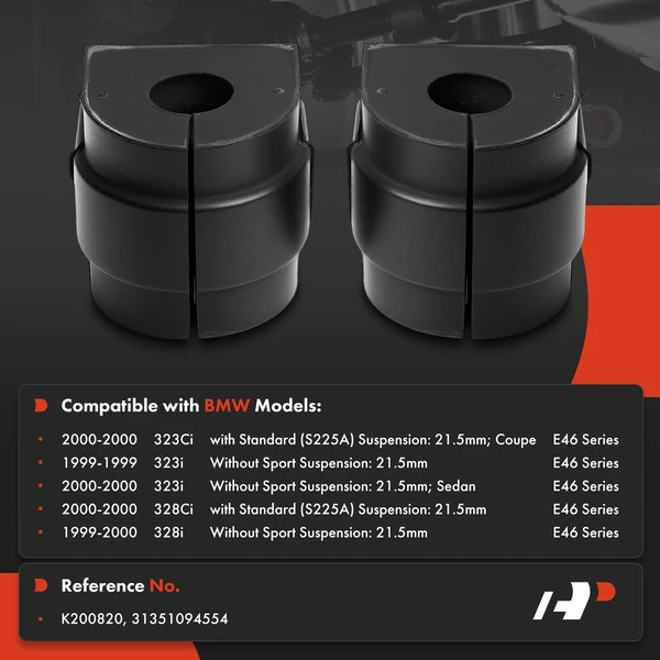 2-Pc Sway Bar Bushing Kit, Front Side A-Premium APCA9603