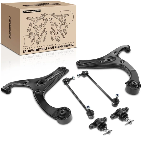 A Set of 6 Control Arm Ball Joint and Sway Bar Link Kit Front Side A-Premium APCA2681