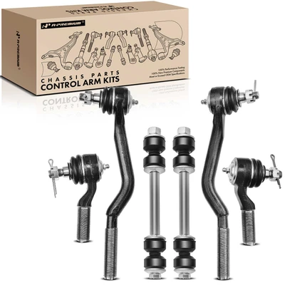 6 Pcs Front Stabilizer Sway Bar Link Tie Rod End