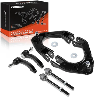 6 Pcs Front Upper Control Arm with Ball Joint Tie Rod End Kit