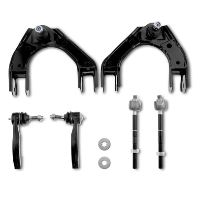 6 Pcs Front Upper Control Arm with Ball Joint Tie Rod End Kit