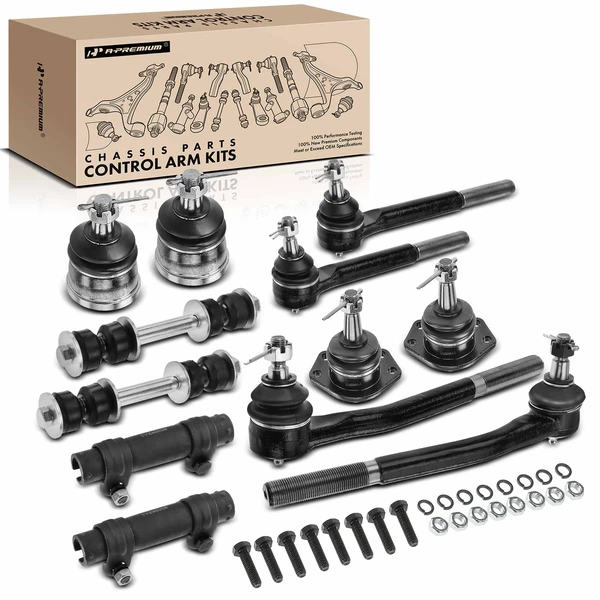 1975-1978 Chevrolet Nova A Set of 12 Ball Joint Adjusting Sleeve Sway Bar Link Tie Rod End Kit Front Side A-Premium APCA2698