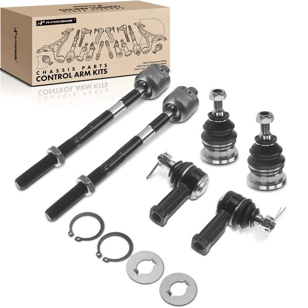 A Set of 6 Ball Joint and Tie Rod End Kit Front Inner & Outer A-Premium APCA2714