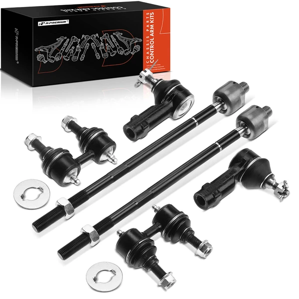 2001-2006 Hyundai Elantra A Set of 6 Sway Bar Link and Tie Rod End Kit Front Side A-Premium APCA2726