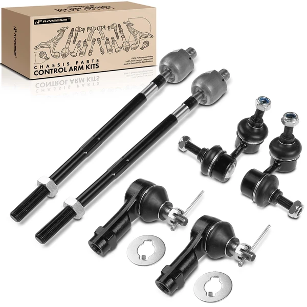 A Set of 6 Sway Bar Link and Tie Rod End Kit Front Side A-Premium APCA2734