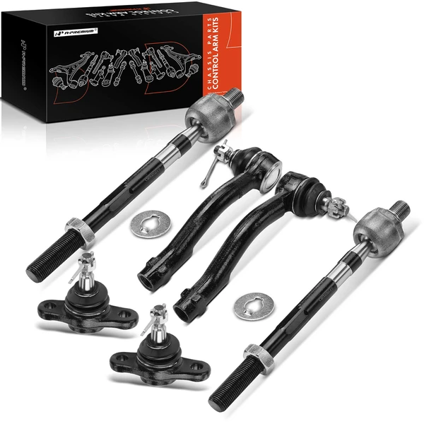 A Set of 6 Ball Joint and Tie Rod End Kit Front Side A-Premium APCA2736