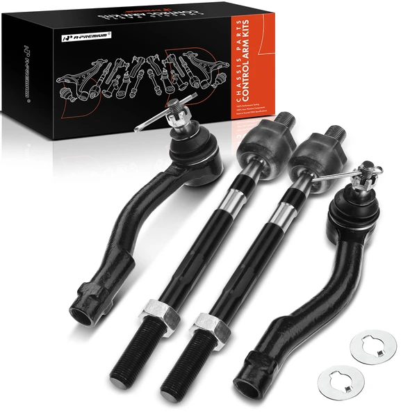 4 Pcs Inner & Outer Tie Rod End for Hyundai Tucson 2005-2009 Kia Sportage 2.0L 2.7L