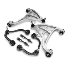 6 Pcs Front Lower & Upper Control Arms Sway Bar Links