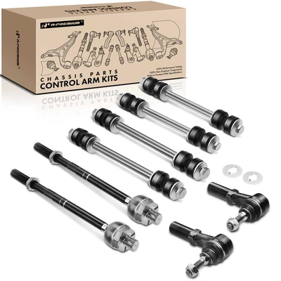 8 Pcs Front & Rear Stabilizer Bar Link Tie Rod End