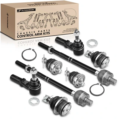 8 Pcs Front Tie Rod End & Ball Joint