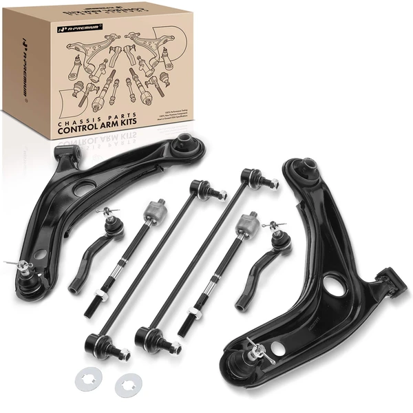 A Set of 8 Control Arm Sway Bar Link and Tie Rod End Kit Front Lower A-Premium APCA2783