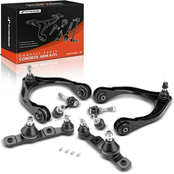 A Set of 6 Control Arm Ball Joint and Sway Bar Link Kit Front Side A-Premium APCA2785