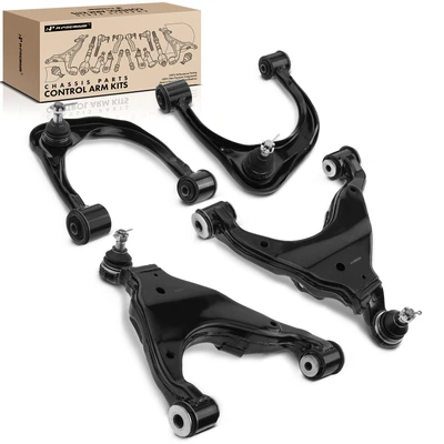 4 Pcs Front Lower & Upper Control Arm with Ball Joint