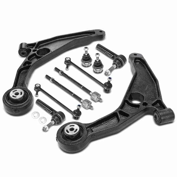 2007-2009 Chrysler Sebring A Set of 10 Control Arm Ball Joint Sway Bar Link Tie Rod End Kit Front Inner & Outer A-Premium APCA2792