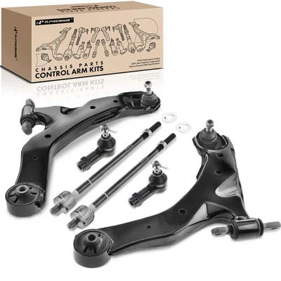 6 Pcs Front Control Arm & Tie Rod End & Ball Joint Assembly