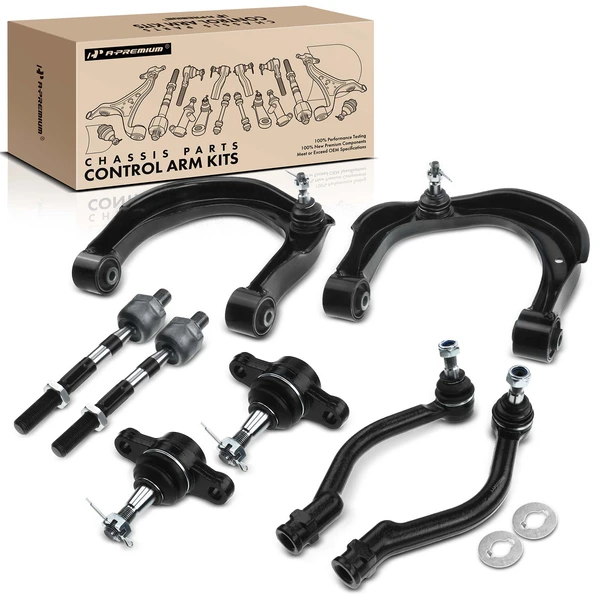 A Set of 8 Control Arm Ball Joint and Tie Rod End Kit Front Side A-Premium APCA2806
