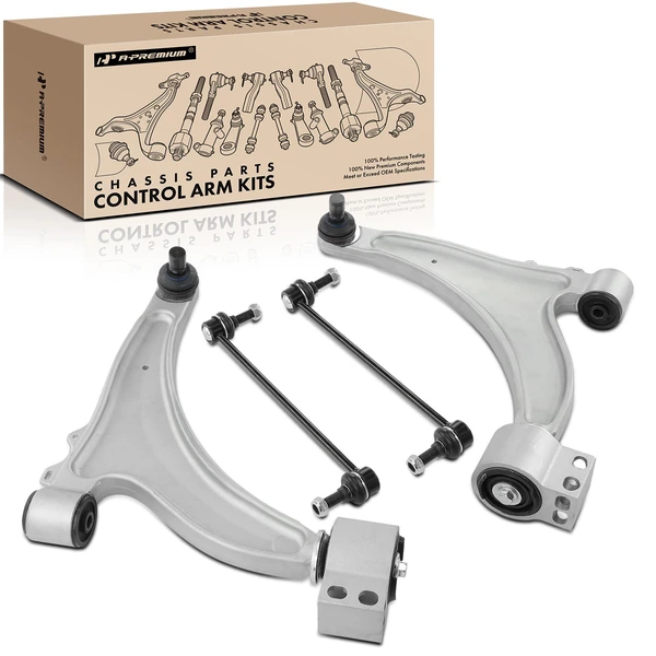A Set of 4 Control Arm and Sway Bar Link Kit Front Side A-Premium APCA3836