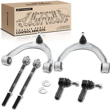 4 Pcs Front Upper Control Arm with Ball Joint Tie Rod End