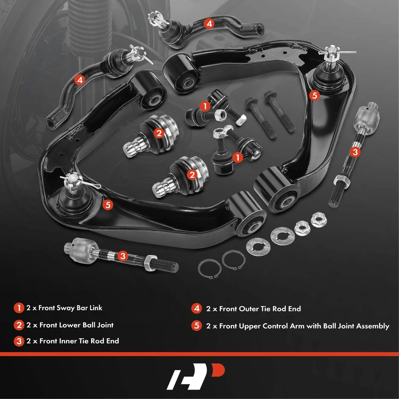 A Set of 10 Control Arm Ball Joint Sway Bar Link Tie Rod End Kit Front Side A-Premium APCA2824