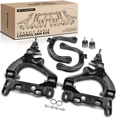 6 Pcs Front Lower & Upper Control Arm with Ball Joint