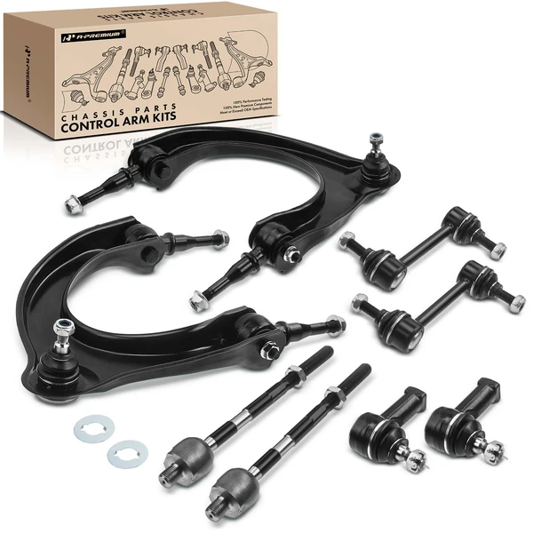A Set of 8 Control Arm Sway Bar Link and Tie Rod End Kit Front Side A-Premium APCA2837