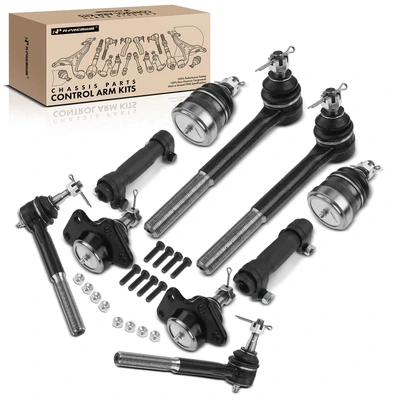 10 Pcs Inner & Outer Tie Rod End & Front Ball Joint