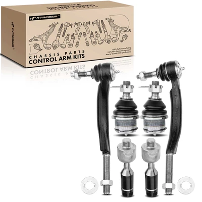 6 Pcs Inner & Outer Tie Rod End & Ball Joint Kit