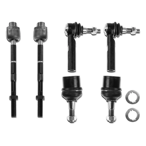 A Set of 6 Ball Joint and Tie Rod End Kit Front Lower, Inner & Outer A-Premium APCA2515