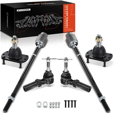 6 Pcs Front Inner & Outer Tie Rod End & Ball Joint