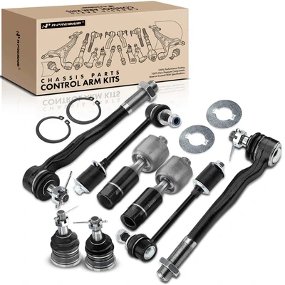 8 Pcs Front Stabilizer Bar Link & Tie Rod End & Ball Joint